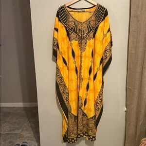 Sante Vibrant Yellow and Black Kaftan